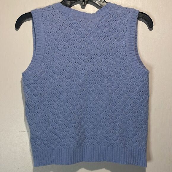Brandy Melville- Made in Italy Wool Cropped Sweater Vest Pastel Purple Blue- S - Picture 2 of 6